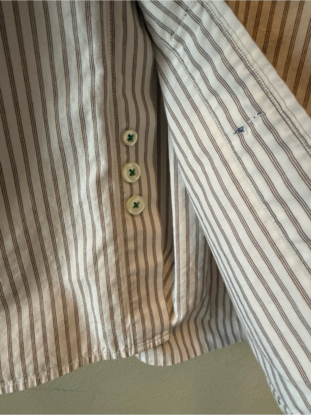 Vtg Tommy Hilfiger Mens Large 16 1/2 - 35 Short Sleeve Button Down Striped Shirt - Picture 7 of 13